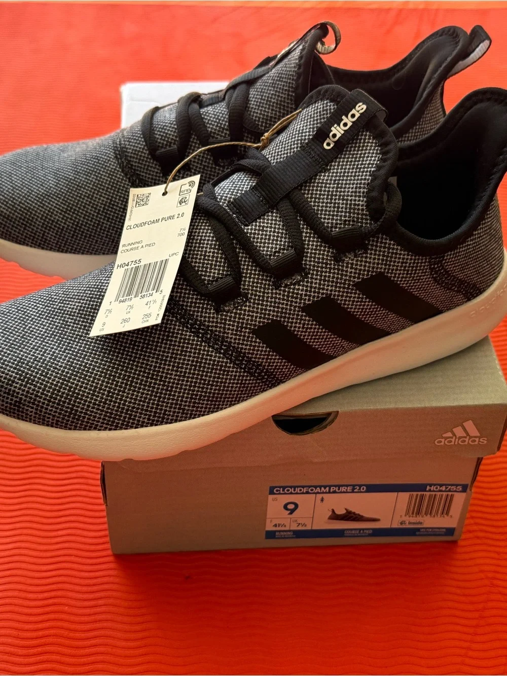 adidas Cloudfoam Pure 2.0 Shoes - Black and White